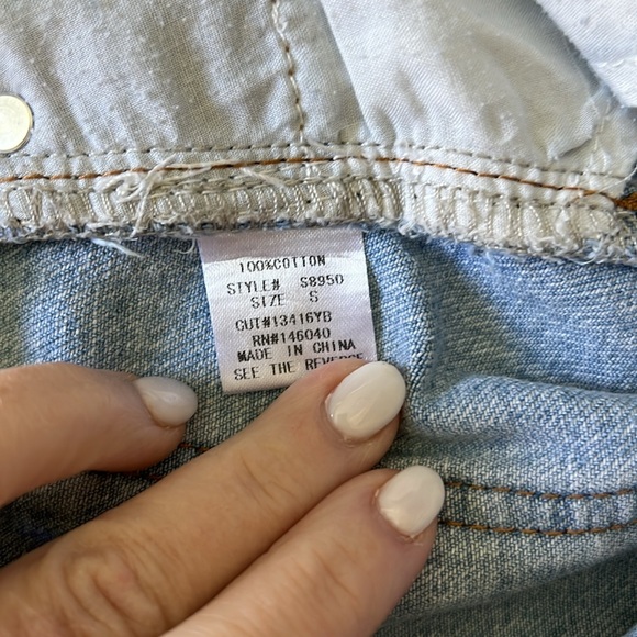 Distressed Frayed Jean Shorts- Size Small - Picture 3 of 3